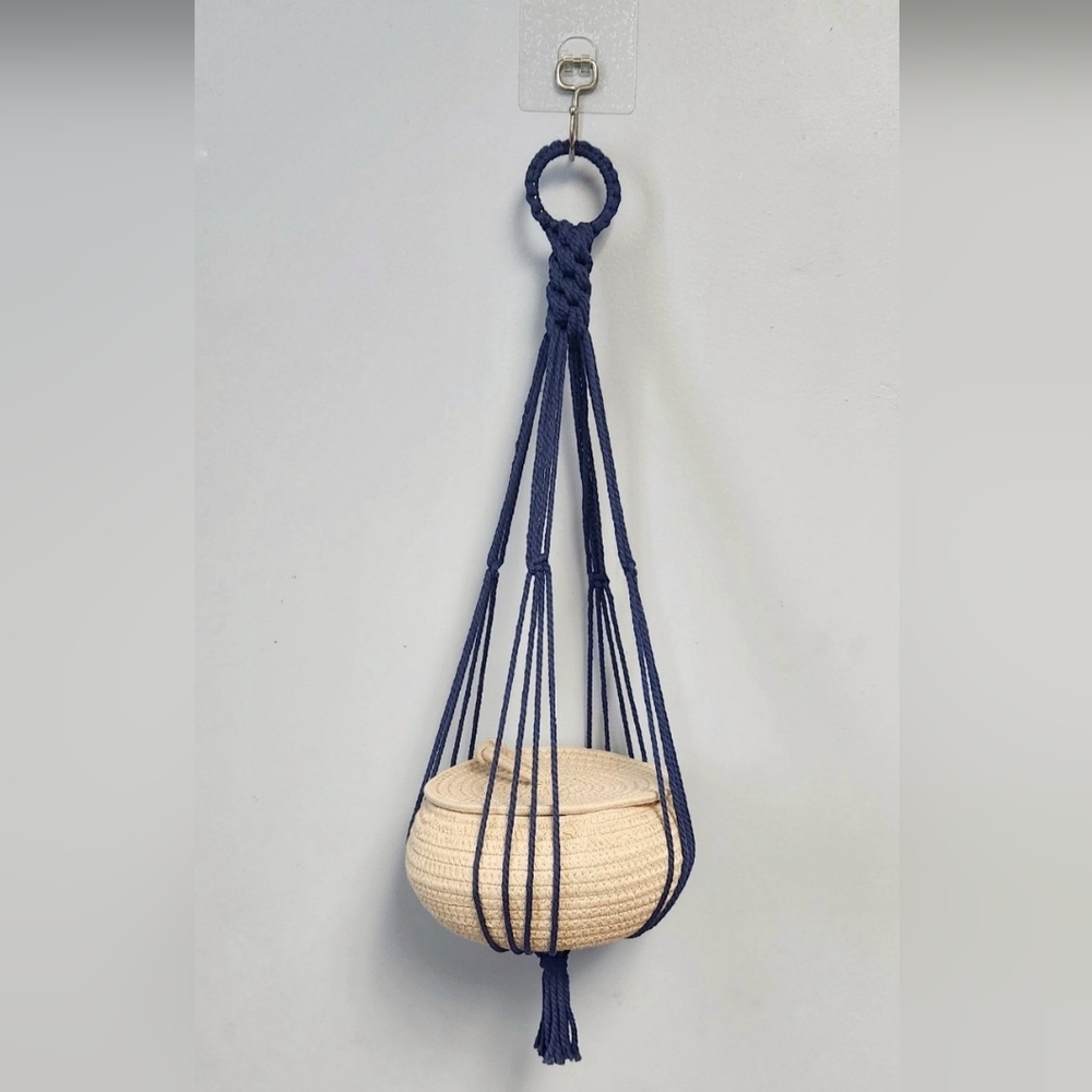 Handmade Crocheted Hanging Book Holder - Picture 3 of 6